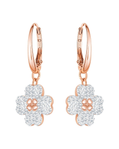 Swarovski Latisha Pierced Earrings, White, Rose Gold Plating