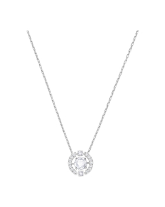 Swarovski Sparkling Dance Round Necklace, White, Rhodium Plating