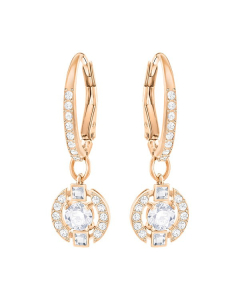 Swarovski Sparkling Dance Round Pierced Earrings - Rose Gold