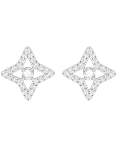 Swarovski Sparkling Dance Star Stud Pierced Earrings - Silver