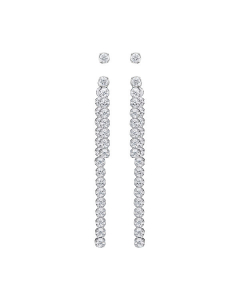 Swarovski Subtle Pierced Earring Jackets - White/Rhodium Plating