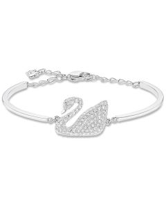Swarovski Swan Bangle - White/Rhodium Plating