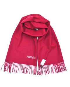 Moschino Diamante Logo Scarf - Deep Red