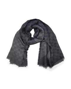 Gucci - Dark Grey Silk & Wool Blend Scarf