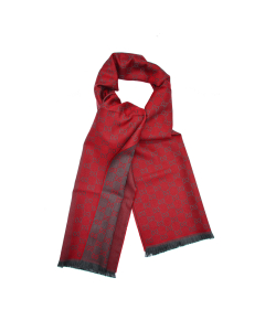 Gucci - Red GG Monogram Half Web Wool Scarf