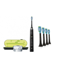 Philips Sonicare DiamondClean Deep Clean Toothbrush - Black & 4 Head Black Pack HX9044/27