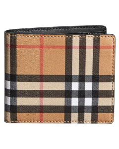 Burberry International Book Wallet with Vintage Check Pattern