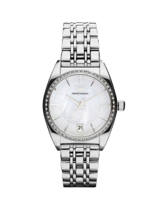 Emporio Armani Ladies Watch - Silver with Mother of Pearl