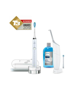 Philips DiamondClean Toothbrush 2019 Edition + AirFloss Pro in White Bundle