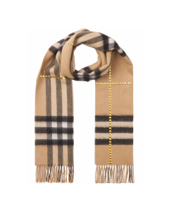 Burberry - Reversible Studded Check Cashmere Scarf