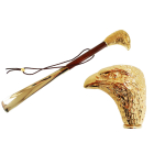 Pasotti Gold Eagle Shoehorn, Brown Wood Shaft Shoehorn 