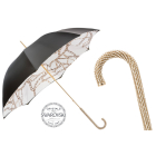 Pasotti - Luxury Black Umbrella with Chains and Printed Interior