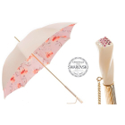 Pasotti - Ivory and Pink Flowered Umbrella with Swarovski® Crystals