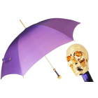 Pasotti Luxury Women Golden Skull Purple Ombre Umbrella