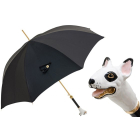 Pasotti - Luxury Black Umbrella with Bull Terrier Handle.