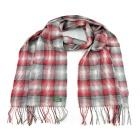 Glencroft - 100% Cashmere Red and Grey Plaid Stole