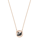 Swarovski Hall Swan Pendant, Grey, Rose Gold Plating
