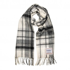 Heritage Traditions- Black/ White Check Brushed Wool Scarf