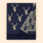 Heritage Traditions - Super Soft Jacquard Scarf - Stag - Navy