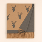 Heritage Traditions Super Soft Jacquard Scarf - Stag Camel