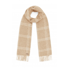 Hortons England - 100% Lambswool Checked Scarf - Sand