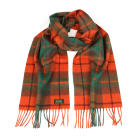 Glencroft 100% Cashmere Premium Scarf - Orange and Green Check