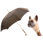 Pasotti Brown Luxury Umbrella with French Bulldog Handle