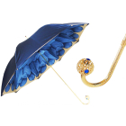 Pasotti Luxury Blue Dahlia Umbrella, Double Cloth