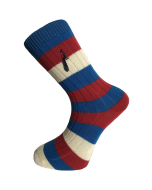 Hortons Mens Henley Striped Socks - Red, Blue & Cream