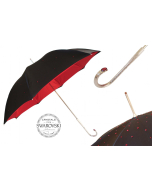 Pasotti Black Swarovski® Umbrella with Red Interior, Double Cloth