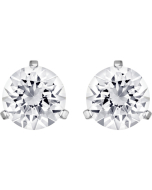 Swarovski Solitaire Pierced Earrings - White, Rhodium Plating