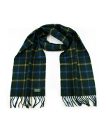 Glencroft - 100% Cashmere Plaid, Green, Blue and Yellow Scarf