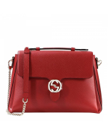Gucci - Interlocking Leather bag with chain - Red