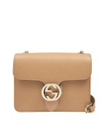Gucci - Interlocking Leather bag with chain - Beige