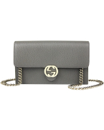 Gucci - Leather Cross Body Bag - Grey