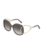 Chloe CE702/S 035 - Jackson Square Racket Temple Sunglasses in Grey