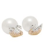 Swarovski Iconic Swan Large Pierced Earrings, Multi-Coloured, Rhodium Plating