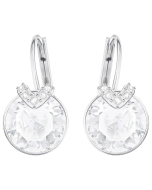 Swarovski Bella V Pierced Earrings, White, Rhodium Plating