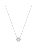 Swarovski Angelic Square Pendant - Blue/Rhodium Plating