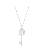 Swarovski Sparkling Dance Key Pendant, White, Rhodium Plating
