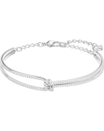 Swarovski Lifelong Bangle, White, Rhodium Plating