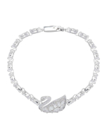 Swarovski Swan Lake Bracelet, White, Rhodium Plating