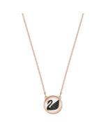 Swarovski Hall Swan Pendant, Grey, Rose Gold Plating