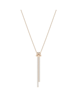 Swarovski Lifelong Y Pendant, White, Rose Gold Plating