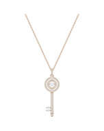 Swarovski Sparkling Dance Key Pendant, White, Rose Gold Plating