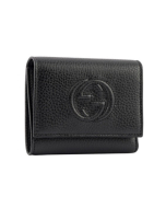 Gucci - GG print Soho Leather Small Wallet Black