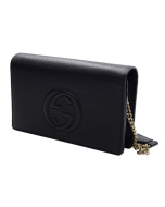 Gucci - Leather Soho Cross Body Wallet Bag On Chain - Black