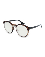 Dior - Light Gold Mirror Round Ladies Sunglasses