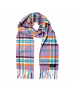 Gretna Green Cashmere Scarf in Lilac & Turquoise Check