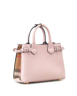 Burberry The Small Banner in Leather and House Check, Pale Orchid